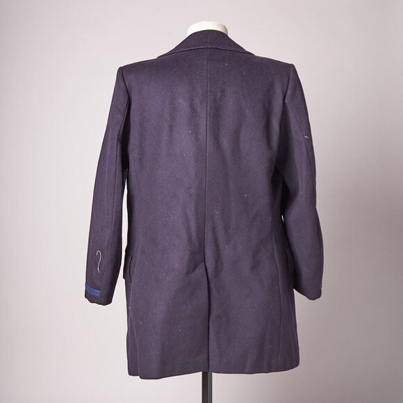 1960s Wool Uniform Pea Coat Gold Buttons and Blue Stripe Sleeve - Picture 6 of 13